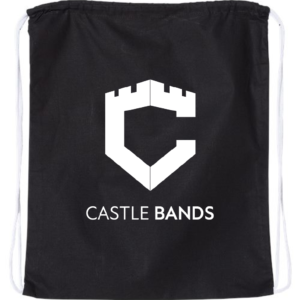 Black Drawstring Bag with Castle "C" Logo